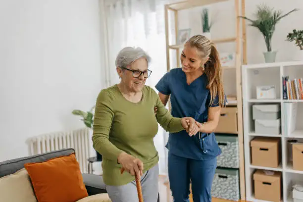 Caregiver with resident at Parkmount Manor